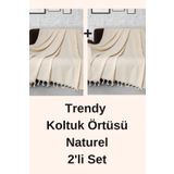 DENİZLİ CONCEPT Trendy Naturel Koltuk Örtüsü 2'li Set 170x300cm