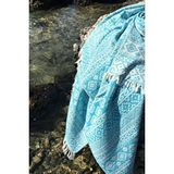 Denizli Concept Turkuaz Kilim Peştamal - Hızlı Kuruyan Ve Şık Desenli Plaj Havlusu