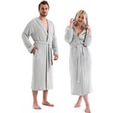 Denizli Concept Unisex Kapşonlu 4 Kat Müslin Bornoz - Gri