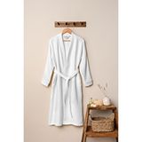 Denizli Concept Unisex Kimono 4 Kat Müslin Bornoz Beyaz