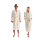 DENİZLİ CONCEPT Unisex Kimono 4 Kat Müslin Bornoz (Ekru, XXL)