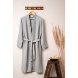 Denizli Concept Unisex Kimono 4 Kat Müslin Bornoz Gri S/M