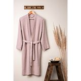Denizli Concept Unisex Kimono 4 Kat Müslin Bornoz Pudra Pembe