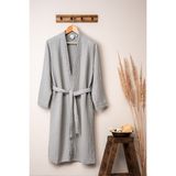 Denizli Concept Unisex Kimono Müslin Bornoz Gri - L - XL
