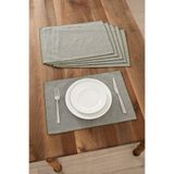 Denizli Concept Vera Model Yeşil 6'lı Amerikan Servis - Dikdörtgen Kroşeta Kenarlı Sofra Seti 35x45 cm