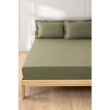 Denizli Concept Yeşil %100 Pamuk Saten Tek Kişilik Lastikli Çarşaf Seti 100 X 200 - Bristol Çarşaf / Yastık Set