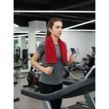 Denizli Cotton Mikrofiber Sporcu Havlusu, Ter Emici Fitness, Plates, Boks, Tenis, Spor Havlusu - 50 x 90 cm - Kırmızı