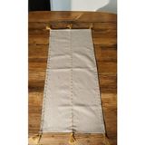 Denizli Hatırası Otantik Bohem Tarzı Keten Çizgili Püsküllü 47X105 Cm Runner