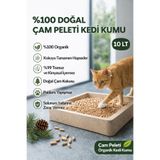 Denizli Pelet %100 Doğal Organik çam peleti kedi kumu katkısız 10 LT | Tozsuz çam kokulu