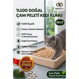 Denizli Pelet %100 Doğal Organik çam peleti kedi kumu katkısız 50 LT | Tozsuz çam kokulu