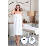denizlicotton SuperSoft Kadife Kadın Sauna, Plaj Eteği ve Lazer Havlusu Beyaz 88x150 Cm