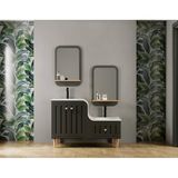 Denko Ada 120 Cm (Antrasit) Banyo Dolabı Takımı