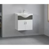 Denko Akyazı 55 Cm Mdf Banyo Dolabı Antrasit Gri Alt Modül Ve Lavabo