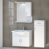 Denko Akyazı 55 cm Mdf Beyaz Banyo Dolabı Takımı ve Boy Dolabı