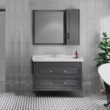 Denko Albatros 100 cm Mdf Gri Banyo Dolabı Takımı