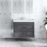 Denko Albatros 80 cm Mdf Gri Banyo Dolabı Alt Modül ve Lavabo