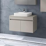Denko Banyo Denko Etna 80 Cm Mdf Kül Gri Banyo Dolabı Alt Modül, Lavabo