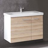 Denko Banyo Turkuaz Frame Etajerli Lavabo 80*45 Cm Ve Terra Banyo Alt Dolabı Beyaz