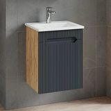 Denko Demood 45 Cm Mdf Antrasit Gri Banyo Dolabı Alt Modül Ve Seramik Lavabo