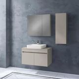 Denko Etna 80 Cm Mdf Kül Gri Banyo Dolabı Takımı Ve Boy Dolabı