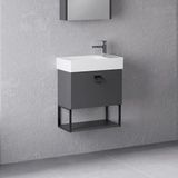 Denko Gloria 50 Cm Mdf Antrasit Gri Banyo Dolabı Alt Modül Ve Seramik Lavabo