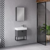 Denko Gloria 50 Cm Mdf Antrasit Gri Banyo Dolabı Takımı