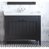 Denko Helena 100 Cm Mdf Antrasit Gri Banyo Dolabı Alt Modül Ve Lavabo