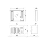Denko Lotus 100 cm Mdf Üzeri Lake Banyo Takımı ve Boy Dolabı