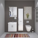 Denko Lotus 60 cm Mdf Lake Banyo Dolabı Takımı ve Boy Dolabı
