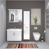 Denko Lotus 80 cm Mdf Üzeri Lake Banyo Takımı ve Boy Dolabı