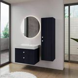 Denko Marsilya 80 Cm (Mat Lacivert) Banyo Dolabı Takımı Ve Boy Dolabı