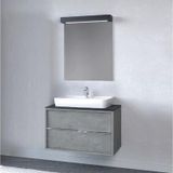 Denko Matia 80 cm Mdf Retro Gümüş Banyo Dolabı Takımı
