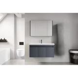Denko Milano 100 Cm Mdf Antrasit Banyo Dolabı Takımı