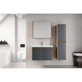 Denko Milano 80 Cm Mdf Hazar Antrasit Banyo Dolabı Takımı Ve Boy Dolabı