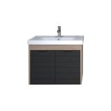 Denko Mostar 70 cm Siyah Alt Modül ve Lavabo Banyo Dolabı