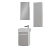 Denko Natalia 40 cm Mdf Kul Gri Banyo Dolabı Takımı ve Boy Dolabı