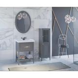 Denko Öykü 65 Cm (Antrasit) Banyo Dolabı Takımı Ve Boy Dolabı