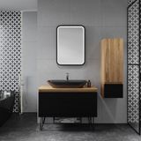 Denko Taylan 100 cm Mdf Siyah Banyo Dolabı Takımı ve Boy Dolabı