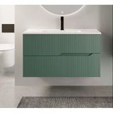 Denko Tiran 85 Cm (Beyoğlu Yeşil) Banyo Dolabı (Alt Modül Lavabo)