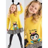 Denokids Arı Sarı Kız Çocuk Elbise - 3 Yaş