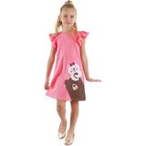 Denokids Ayıcıklar Kız Çocuk Pembe Elbise - 2 Yaş
