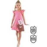 Denokids Ayıcıklar Kız Çocuk Pembe Kolsuz Yazlık Elbise - 2 Yaş