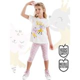 Denokids Balerin Hayvanlar Kız Çocuk T-Shirt Tayt Takım - Pembe - 2 Yaş