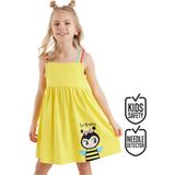 Denokids Bee Happy Sarı Kız Çocuk Elbise - 2 Yaş