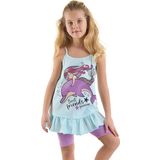 Denokids Best Friends Kız Çocuk Askılı Yazlık Tunik T-shirt Tayt Takım