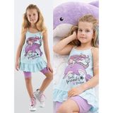 Denokids Best Friends Kız Çocuk Tunik Tayt Takım - 2 Yaş - Mavi - Mor