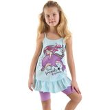 Denokids Best Friends Kız Çocuk Tunik Tayt Takım - 3 Yaş - Mavi - Mor