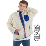 Denokids Beyaz Unisex Peluş Mont Kız ve Erkek Çocuklar İçin Dik Yaka Cepli Kalın Tasarım - 8 Yaş