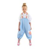 Denokids Çiçekli Kız Çocuk Su Geçirmez Yağmur Tulumu Renkli