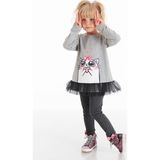 Denokids Cute Cat Kız Çocuk Tunik Tayt Takım - 8 Yaş - Gri